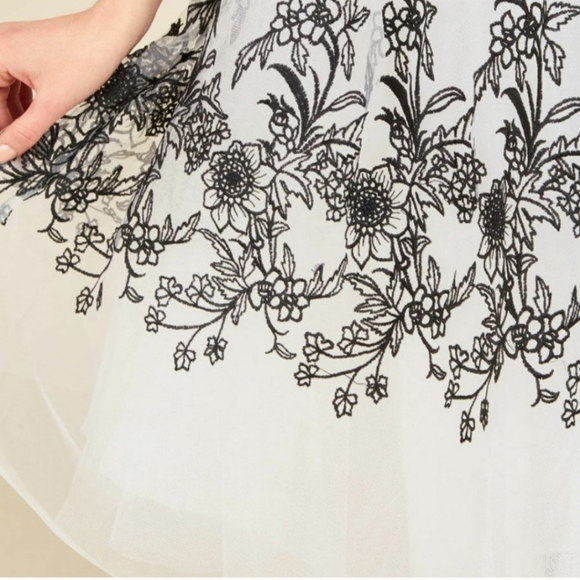 NWT Chi Chi London White Dress with Black Embroidery Fairy Glinda Princess Ball - Picture 4 of 17